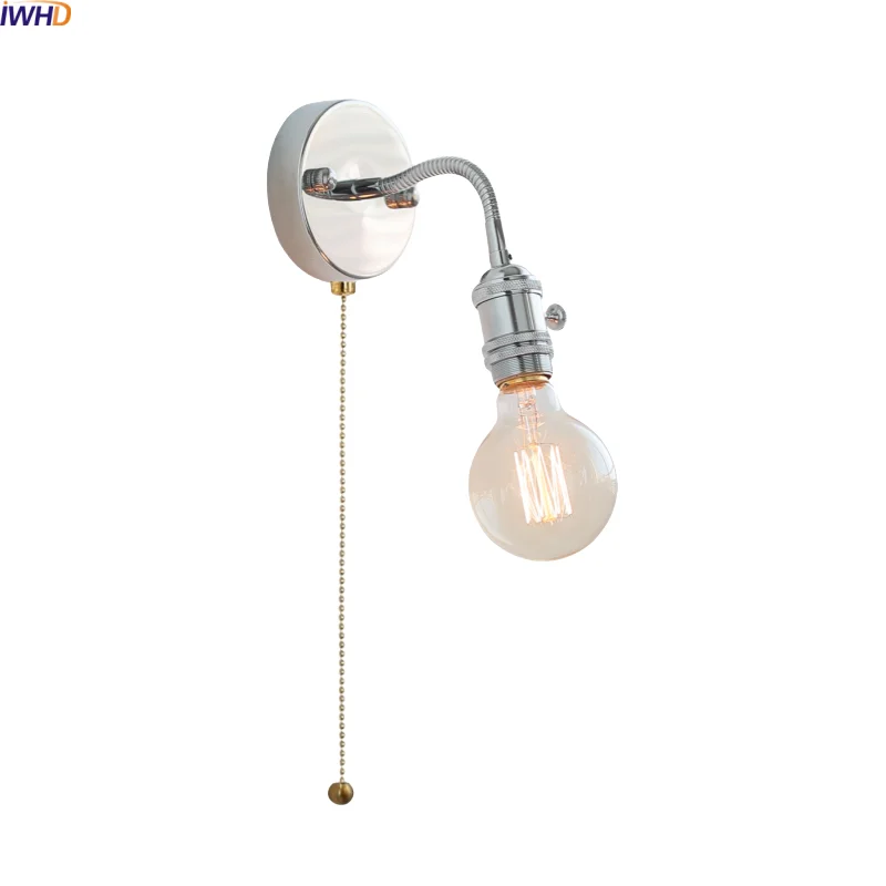 

IWHD Bedroom Interior LED Wall Lamp For Shower Art Lighting Fixture Home Design Iron Base Modern Nordic Bathroom Stair Light