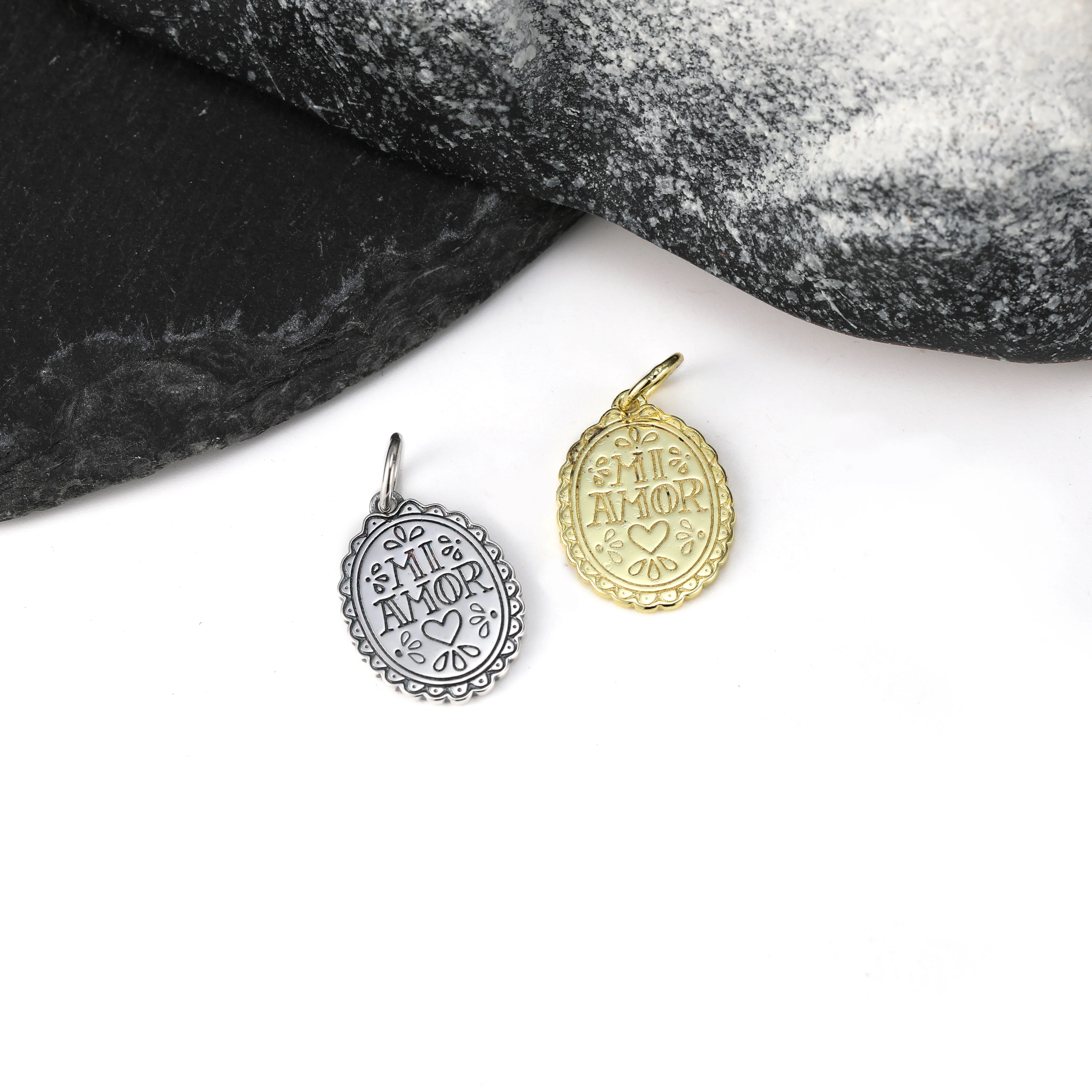 

DJ325 genuine 925 sterling silver fashionable and exquisite "Dear" DIY silver jewelry pendant