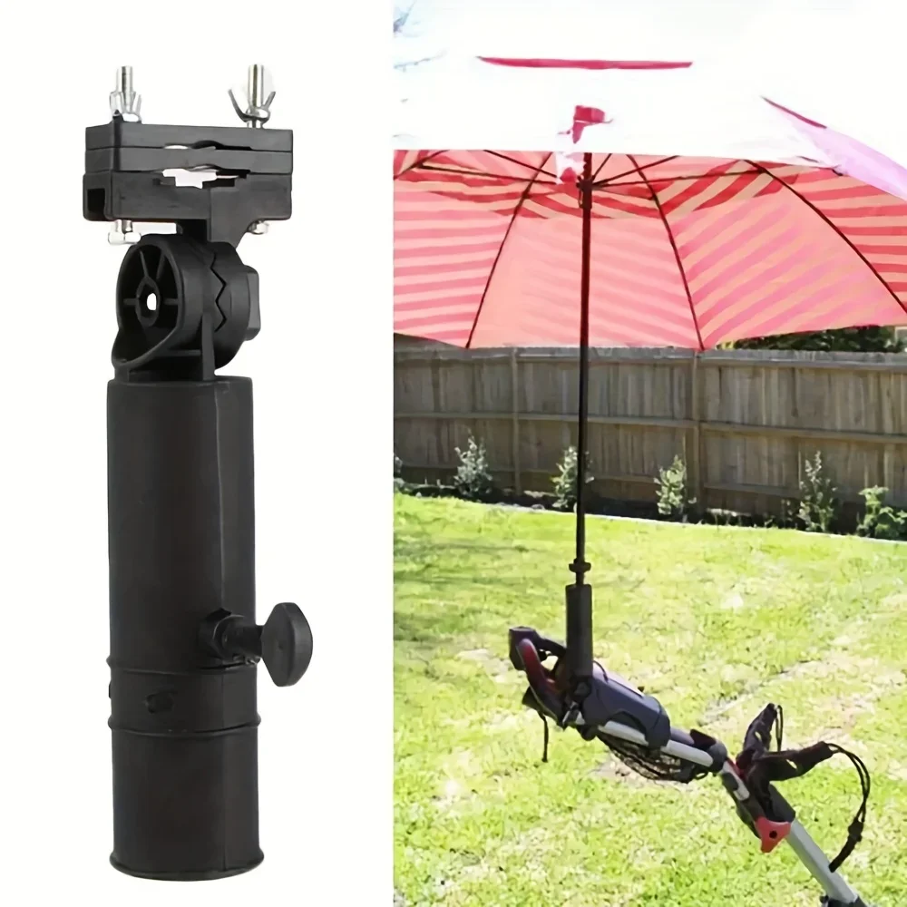 Adjustable Golf Cart Umbrella Holder, Universal Clip Stand for Golf Trolley, Buggy, Pram and Wheelchair