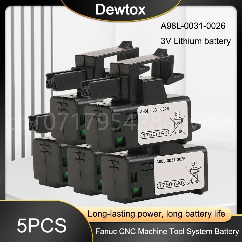 5PCS New 3V 1750mAh  A98L-0031-0026 A02b-0309-k102 A02b-0309-k102 PLC CNC Lithium Batteries Fanuc NC System Battery