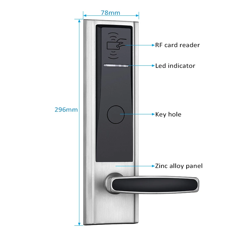 Unique Design Security Keyless Lock Swiping Card Hotel Door Locks for Room Access Control System