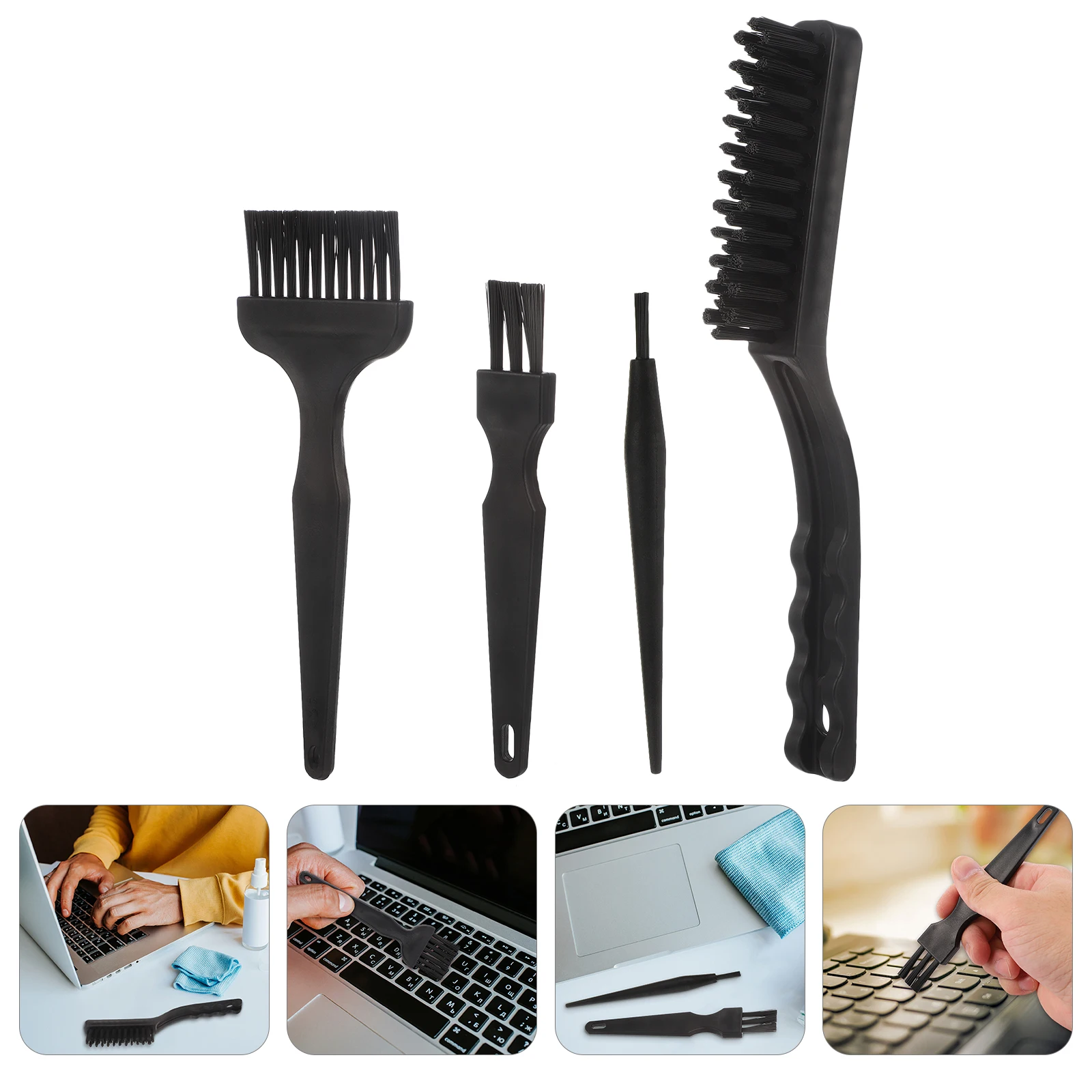 

4pcs Keyboard Cleaning Brush Kit Portable Plastic Anti Static Laptops Mini Computer Razor Dust Remover Teaching Lab Equipment