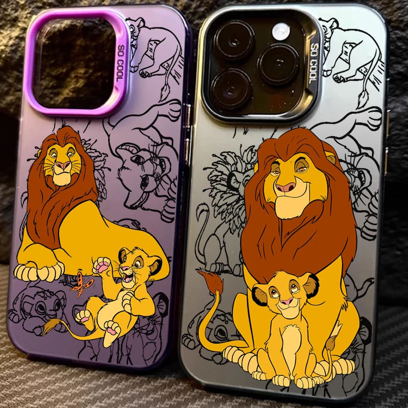 Lion King Disney Mufasa For Apple iPhone 15 14 13 12 11 XS XR X Pro Max Plus Colorful Silver Mobile Back Phone Case