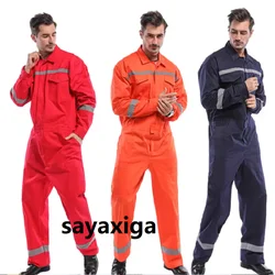 Worker Clothing Spring Siamese Work Overalls Jumpsuit Auto Repair Suit Dustproof Cotton Painter Mechanical Labor Work Coveralls