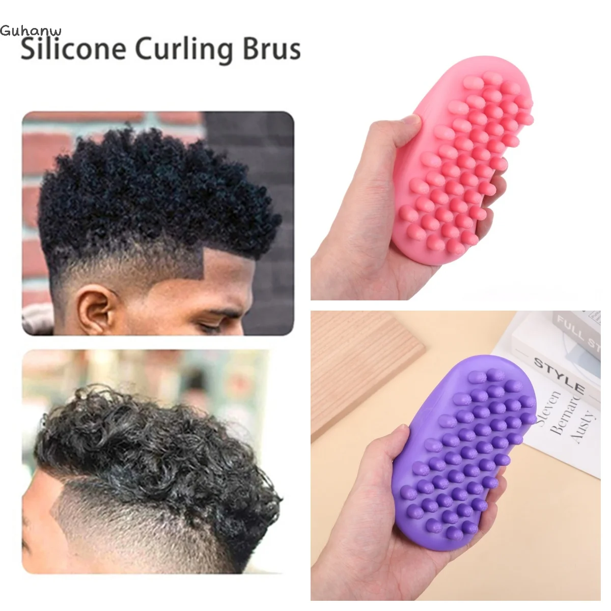 

Прочная резиновая щетка для завивки волос, силиконовая волшебная щетка для завивки волос, аксессуар для укладки волос, волнистая коса, массажный чистый инструмент, губка для завитков, расческа