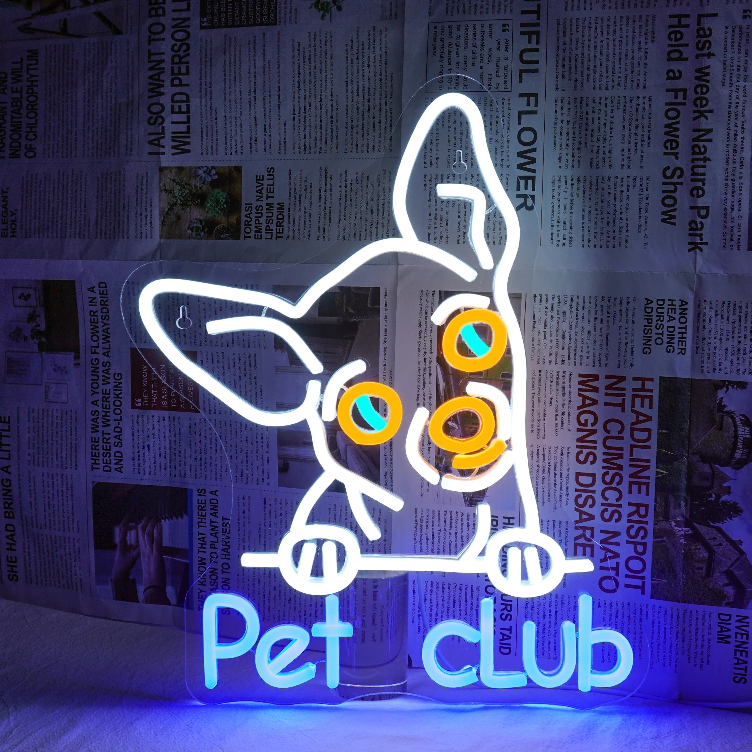 Hund Haustier Club Leucht reklamen dimmbare Wand Fenster Kunst Neonlicht LED hängende Licht für Tierhandlung Schlafzimmer nach Hause Wand Geschenk