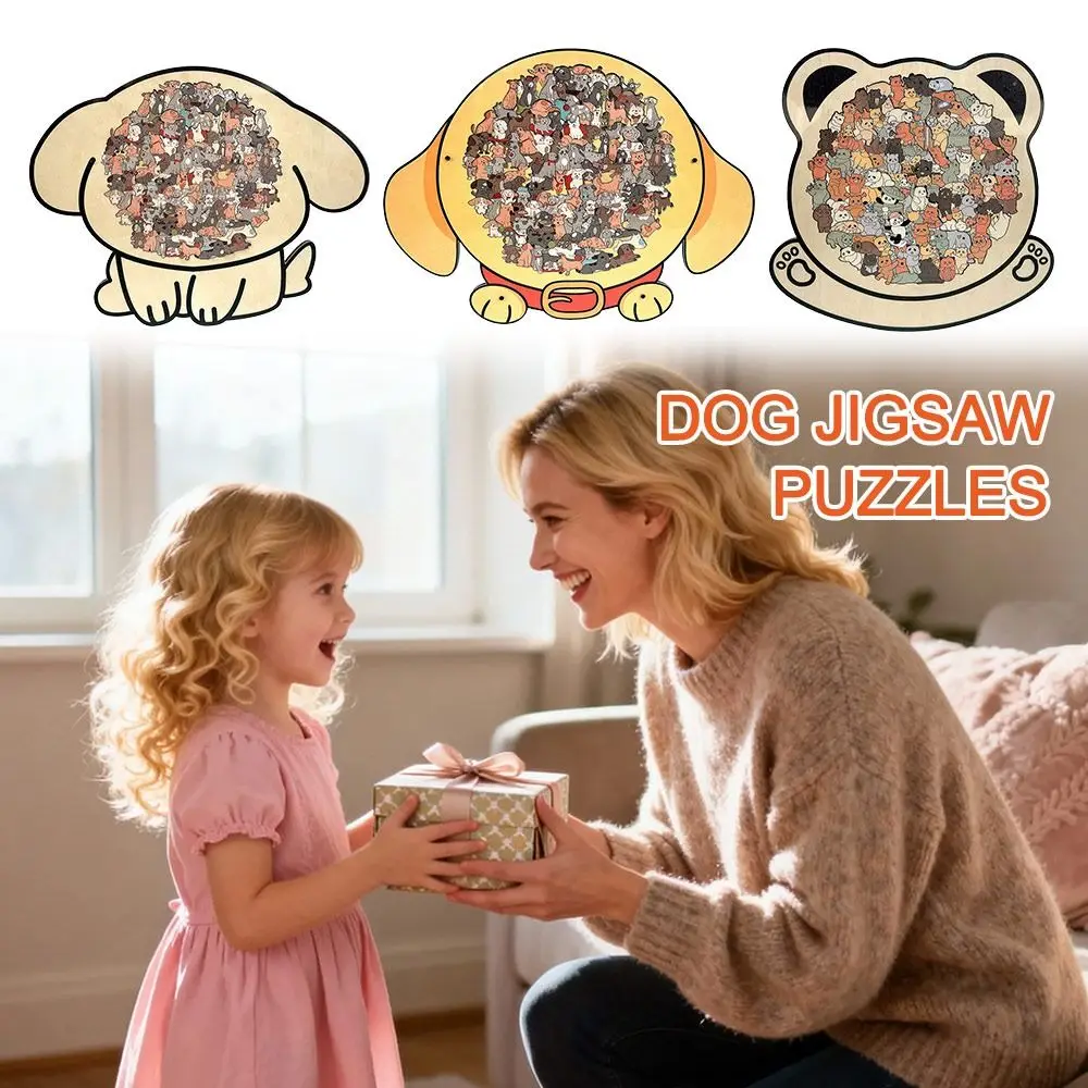 Puzzle drewniane z szczeniaczkami w kolorach makaroników, nieregularne kształty, zabawki-puzzle, kontur szczeniaka, krawędź puzzle z szczeniakiem, elementy puzzle z szczeniakiem, kreskówka
