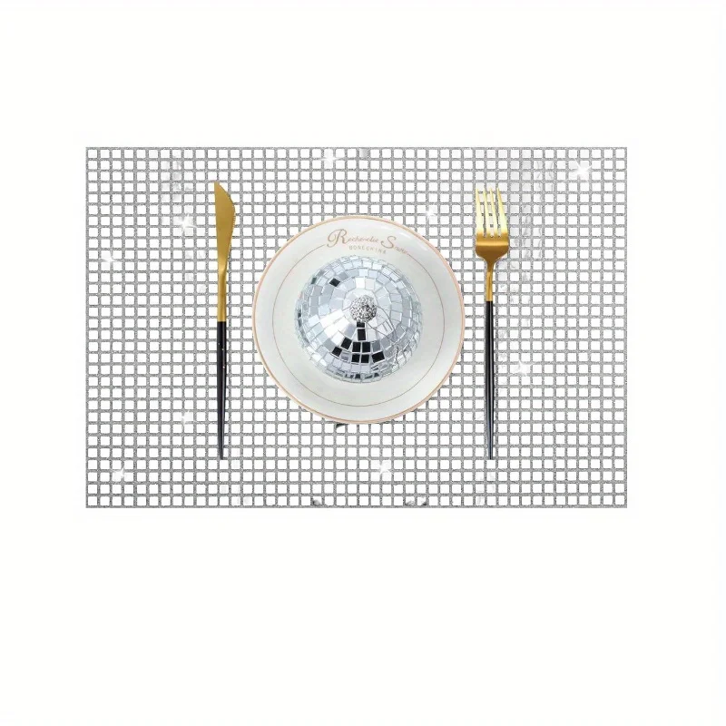 4er-Pack Disco-Tischsets, Tischset-Läufer, glitzernde Tischläufer mit Pailletten, 80er- und 70er-Jahre-Themenparty-Dekorationen für Tische
