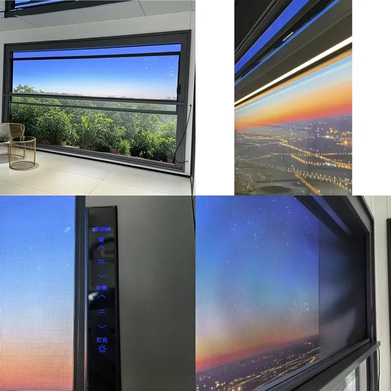 for 2025 Smart Window Machine Modern Design Switch with Smart Tone Blue Blinds Curtains for Bathroom Entrance