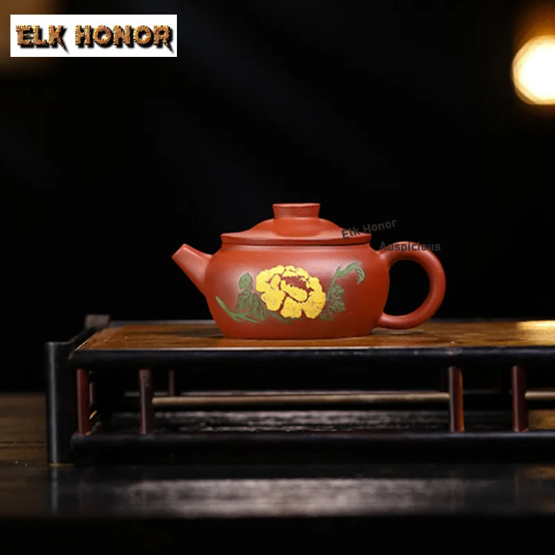 

110ml Exquisite Yixing Purple Clay Small Capacity Teapots Handmade Wealthy Pot Raw Ore Qingshui Mud Kettle Zisha Tea Set Cafes