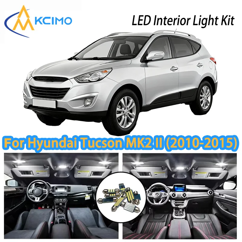 

KCIMO Interior LED Lights Kit Fit For Hyundai Tucson MK2 II (2010-2015) , Bright Illumination, 2 Colors, Durable Car Accessory