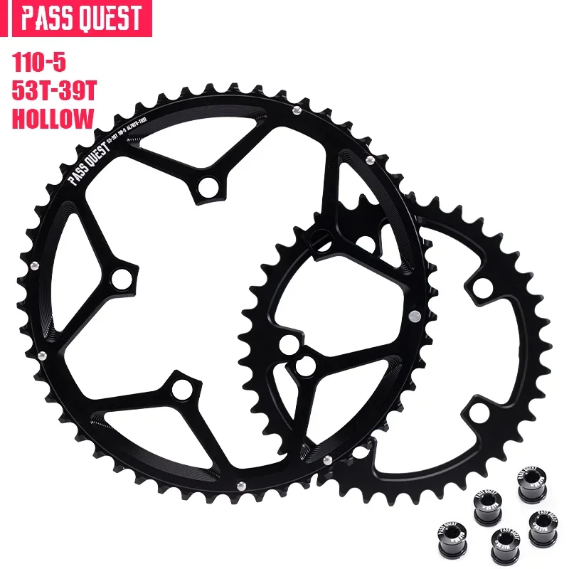 PASS QUEST Dubbel Kettingblad 110bcd 5 bouten 46/33 T 48/35 T 50/34 T 52/36 T 53/39 T 54/40 T Fiets Kettingwiel voor Shimano SRAM Crank - afbeelding 1