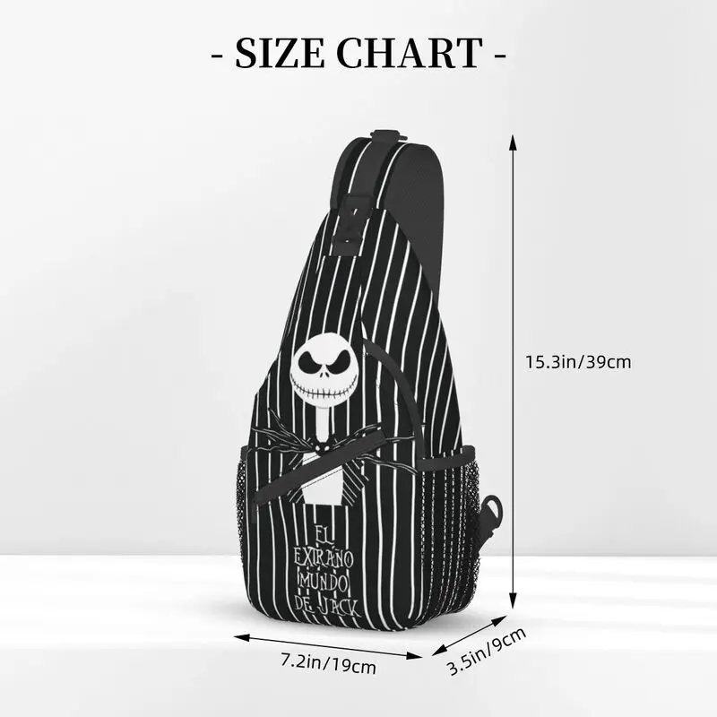 Custom The Nightmare Before Christmas Sling Bag Halloween Skull Jack Shoulder Crossbody Chest Backpack Cycling Camping Daypack