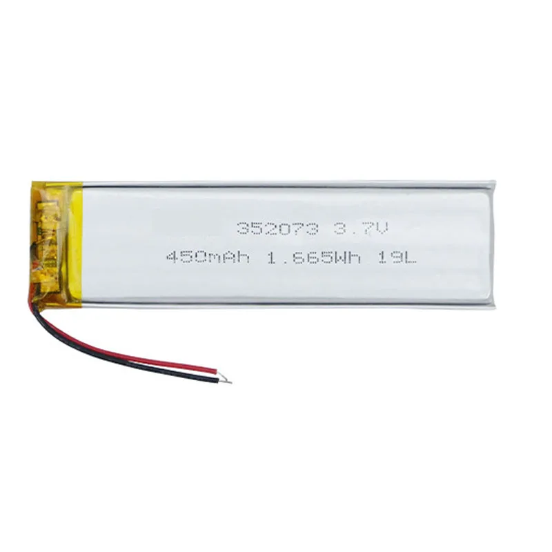 2/5/10/20 Pcs 3.7V 450mAh 352073 Lithium Polymer Ion Battery 2.0mm JST Connector