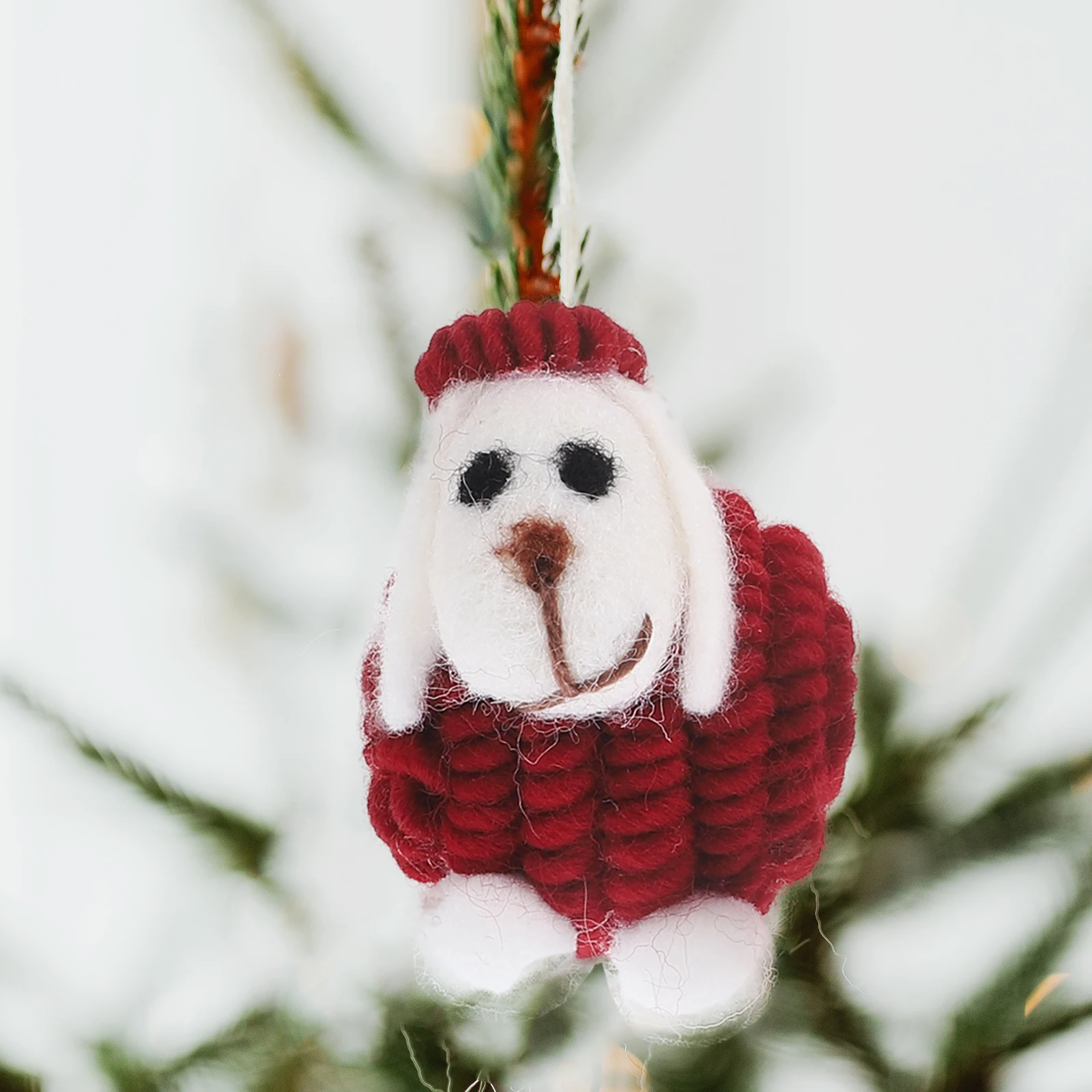 

4 Pcs Felt Sheep Ornaments Hanging Pendant Animal Christmas Decorations