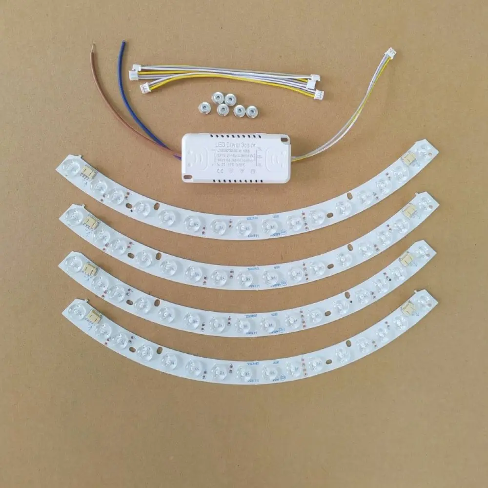 LED Module Light Board For Ceiling Fan Lamp Curved Lens Strip High Output Replacement Source Dimmable Interior Lighting