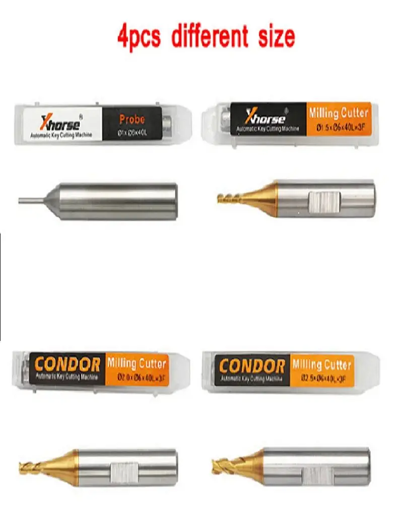 Xhorse Condor 1,0/1,5mm-2,5mm fresa de sonda 1,5/2,0/2,5mm para máquina cortadora de llaves CONDOR XC MINI Plus XP-005 XP-007