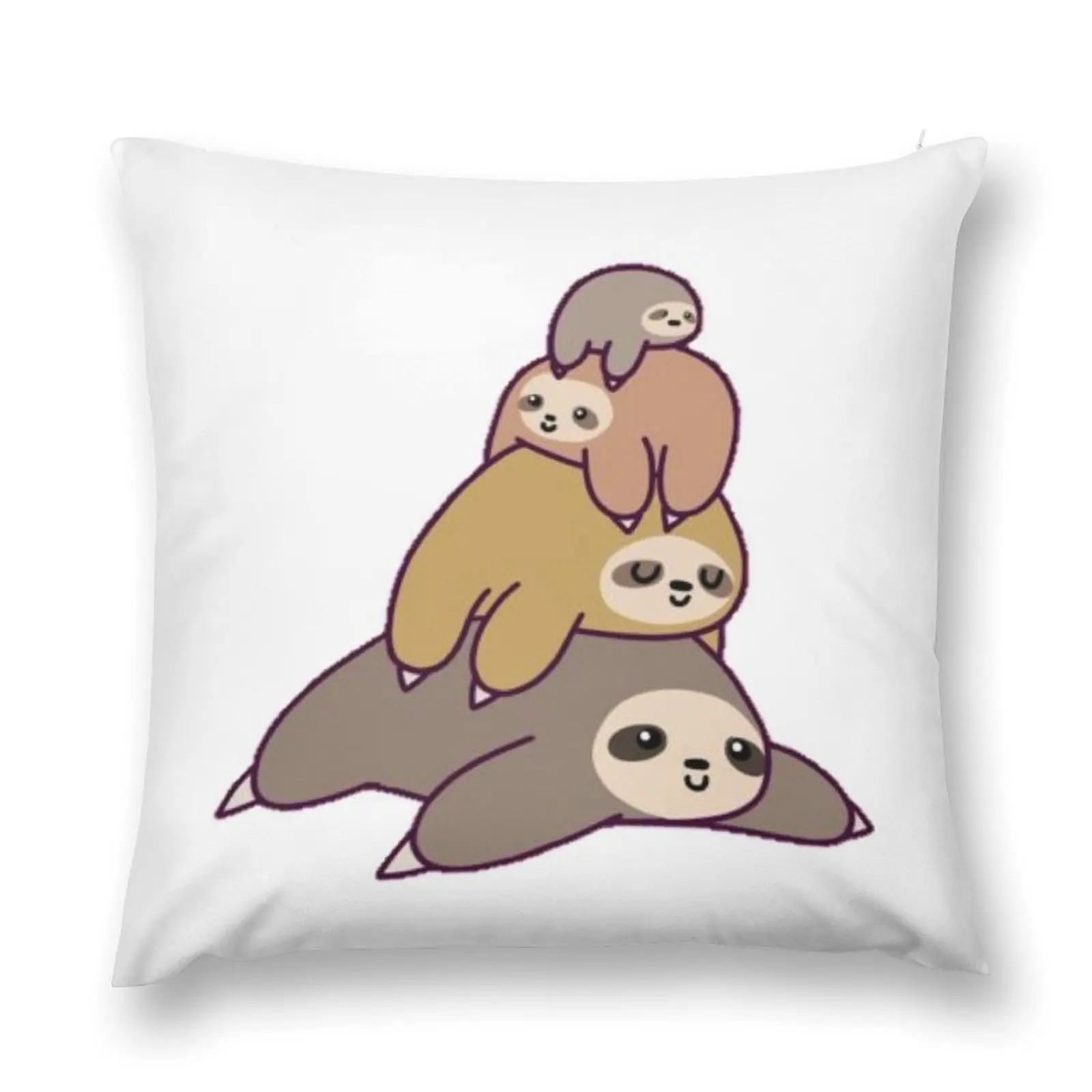 Stack Of Sloths Throw Pillow Sofa Cover Cushion Cover pillow