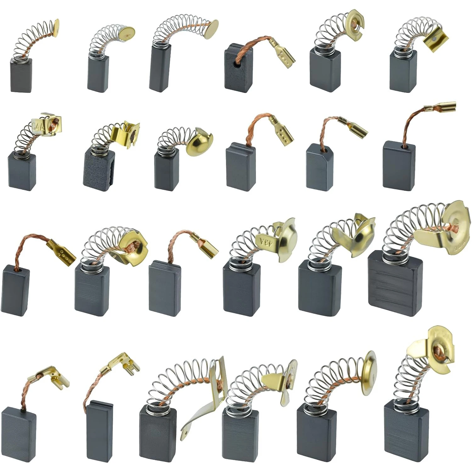 

72 Pieces of Electric Motor Carbon Brush Kit, 24 Different Sizes of Replacement and Repair Kits, Suitable for Various Electric Tools