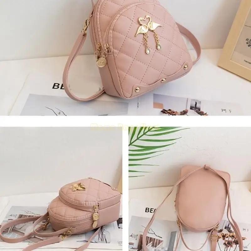 X90D Trendy PU -Rucksack Rucksack Travel Umhängetasche Casual Telefon Daypack