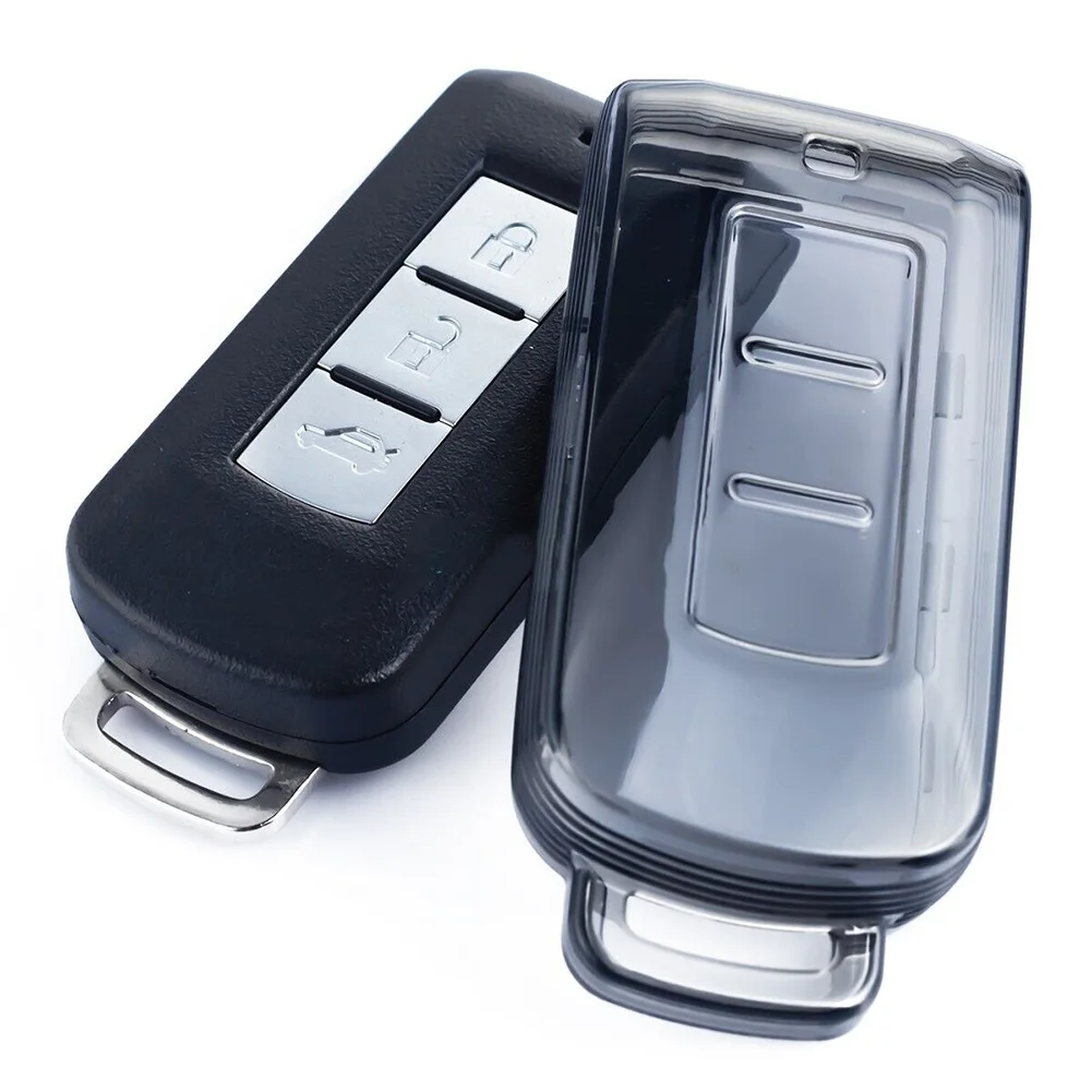 New TPU Car Key Case Cover Shell Transparent Black For Mitsubishi For Outlander For Cross Mirage Auto Accessories