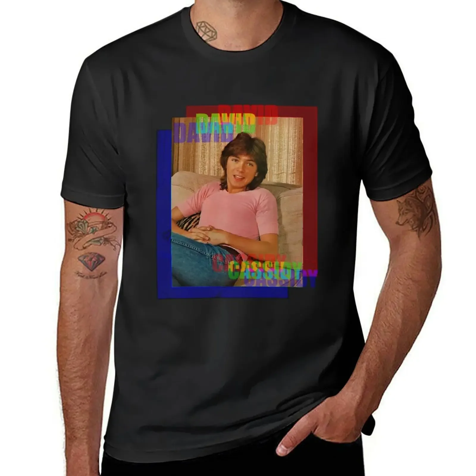 

T-shirt short sleeve，Smile Gift David Cassidy vintage anime clothes personalised men clothings