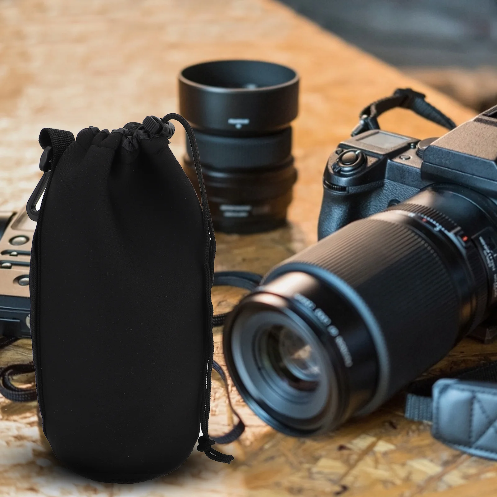 2 قطعة عدسة الكاميرا النيوبرين حافظة واقية حساسة اليد الشعور لينة ومرنة قابل للتعديل تصميم عدسة كيس مزموم