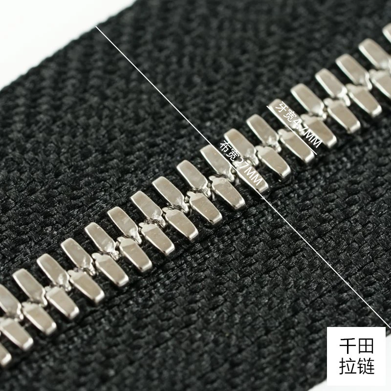 No. 3 Chida Premium Platinum Corn Tooth Metal Zipper Compatible with Excella Leather Goods Furniture Bags Handmade DIY