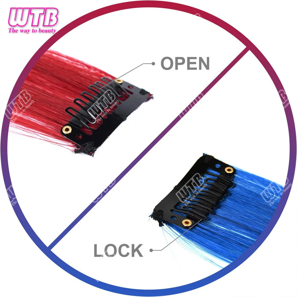 10 PCS Colored Synthetic Hair Extension Wigs for Women BB Clip Style Straight Hair Extension Wigs Suitable for Holiday Events image 2