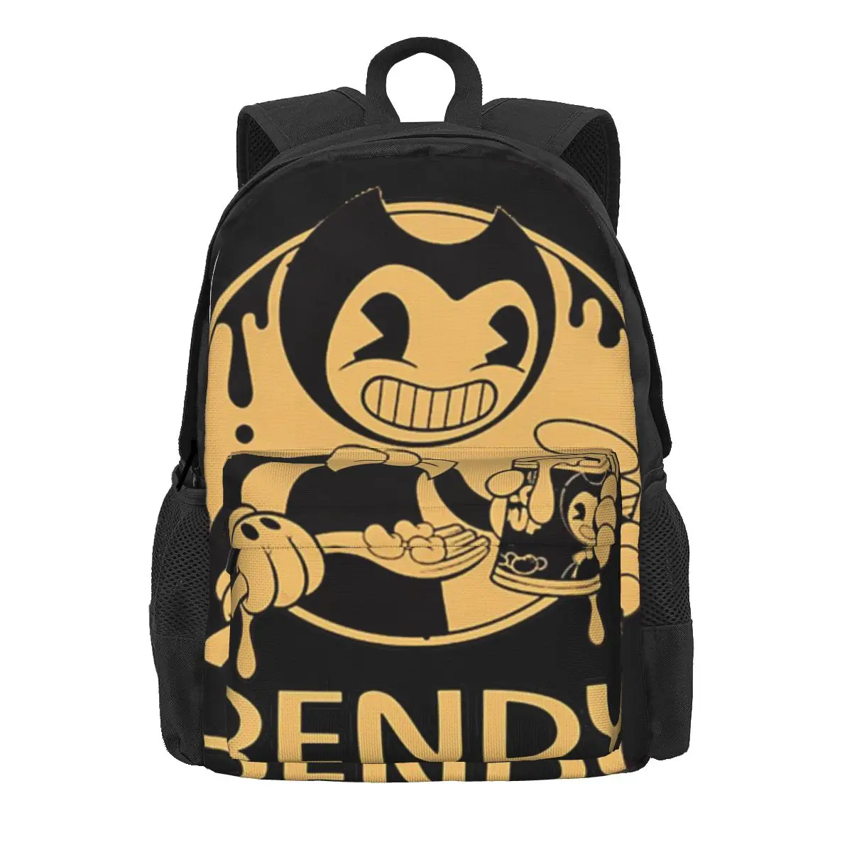 Bendy Ink Retro Cap Backpacks Boys Girls Bookbag Students School Bags Cartoon Travel Rucksack Shoulder Bag Large Capacity