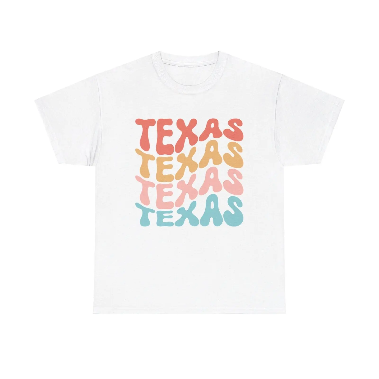 Retro Texas T-Shirt - groovy wavy stacked vintage wavey state cute style tee