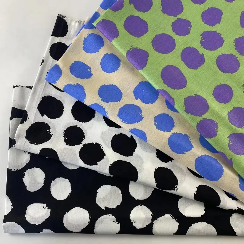 150x45cm Polka Dot Printing Style Cotton Poplin Printed Fabric Spring Summer DIY Handmade Clothing Dress Pajamas Sewing Fabric