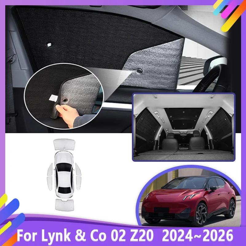

Car Window Curtain For Lynk & Co 02 Z20 E335 2024 2025 2026 Windshield UV Blocking Sunshade Reflector Shade Visor Accessories