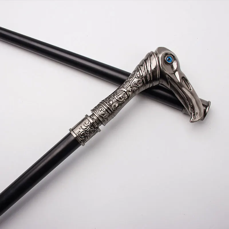 

93CM Metal Silver Hawk Crutch Cosplay Props Cane Climbing stick Game Collection Assassin cosplay Walking staff HC97