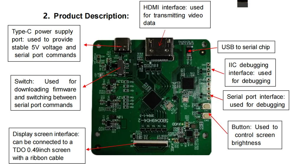 Full HD H DMI To MIPI Si-OLED Driver Board For 0.49