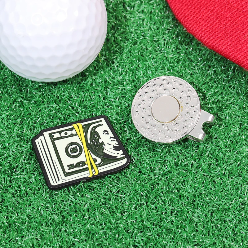 Golf Marker Golf Hat Clip Creative Dollar Currency Baseball Caps Magnetic Metal Clip Golf Training Aids Accessories Gift