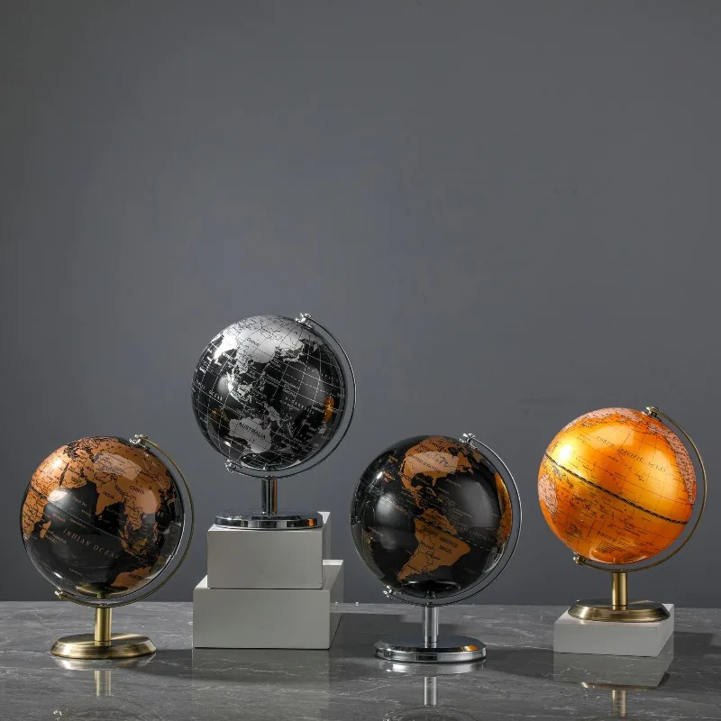 1Pcs 360 Degree Rotating English World Global Geography Education Tools Office Desk Home Decoration Accessories