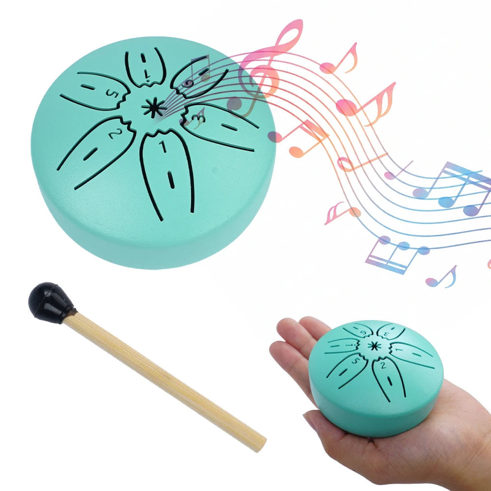 3 Zoll 6-Noten Bunte Regentrommel für Outdoor-Instrumente Mini Handpan Trommel Stahlzungentrommel für Yoga Meditation Geschenk – Detail 11