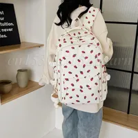 Kawaii Corduroy Backpack Multi-Pockets Schoolbags with Pendant Women's Large Capacity Students Daily Bookbag Casual Shoulder Bag