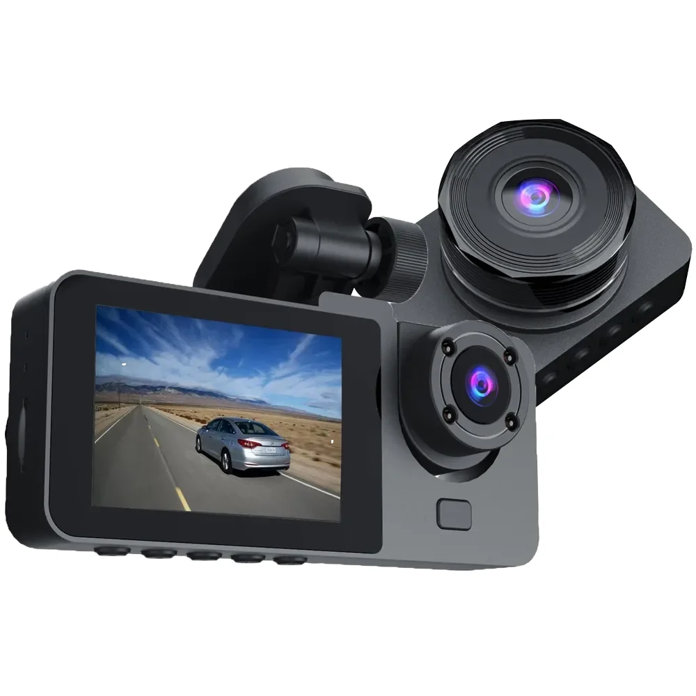 

HONGTONG 3 in 1 1080P Car Black Box Camera Triple Lens Dash Cam with Night Vision and Inner Camera for Cars