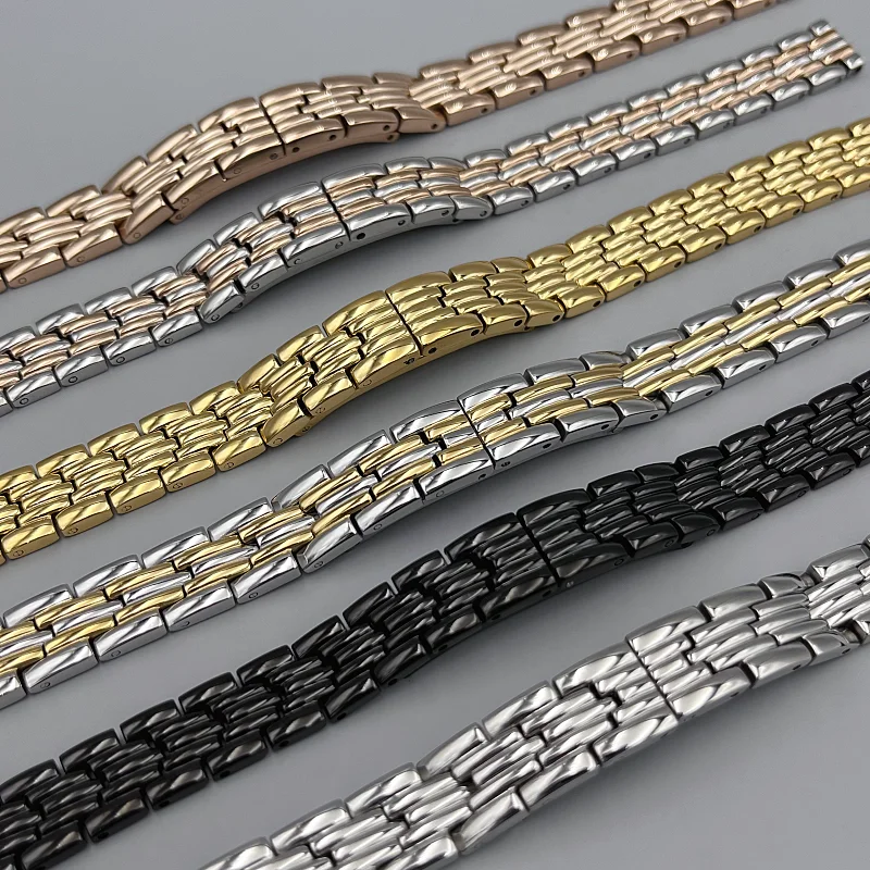 Women Stainless Steel Strap 8mm 10mm 12mm 14mm Watchband Women Silver Gold Black Rose gold Bracelet suitable for any brand