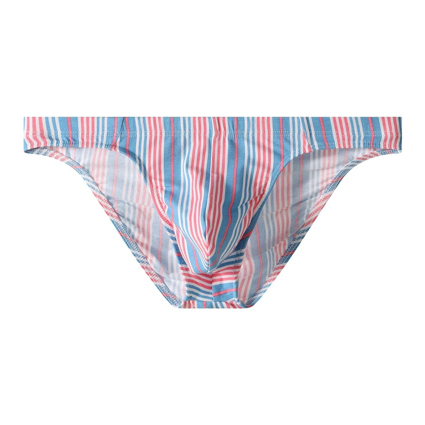 

Men's Cotton Striped Briefs Breathable Underwear Sexy Slim Fit Comfort Male Low Rise U Convex Pouch Panties Colorfull Underpants