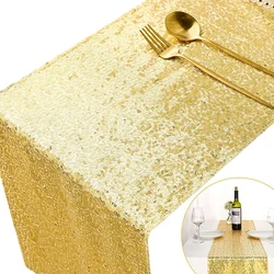Camino de mesa de lentejuelas doradas para decoraciones de boda, mantel brillante para fiesta de cumpleaños, Baby Shower, Navidad, Acción de Gracias