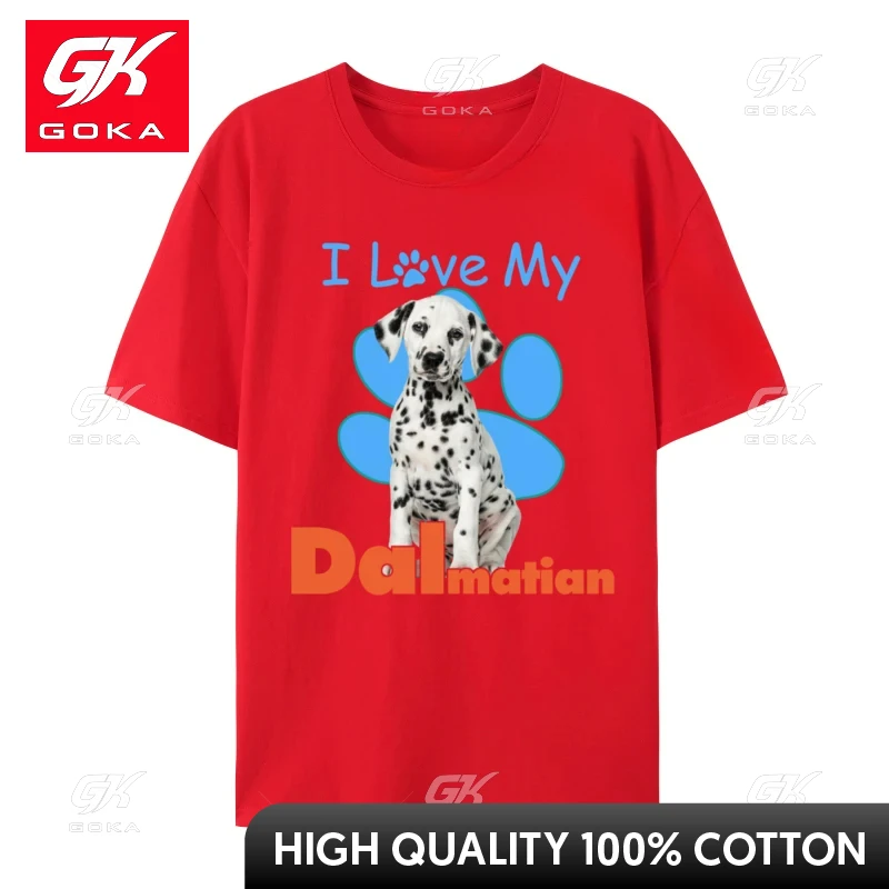 I Love My Dalmatian เสื้อ Best Dog Lover Paw พิมพ์คริสต์มาสเสื้อยืดสบายๆคุณภาพสูง Camisa เสื้อยืดผ้าฝ้าย