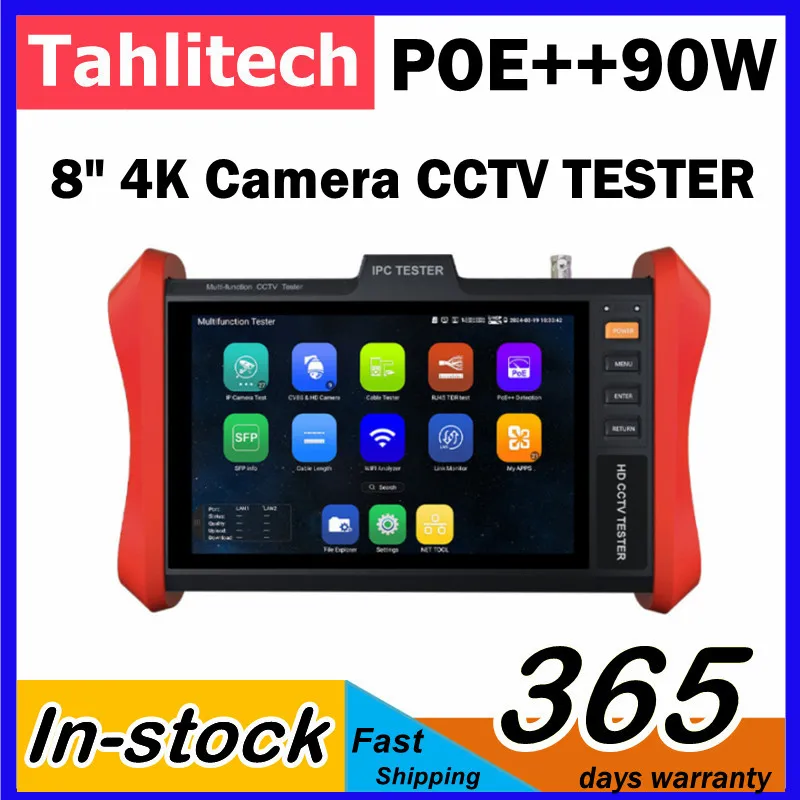 

cctv and ip tester Monitor POE++ 90W SFP 4K IP Camera Tester with HDMI & VGA Input, for AHD/TVI/CVI CCTV Camera Testing