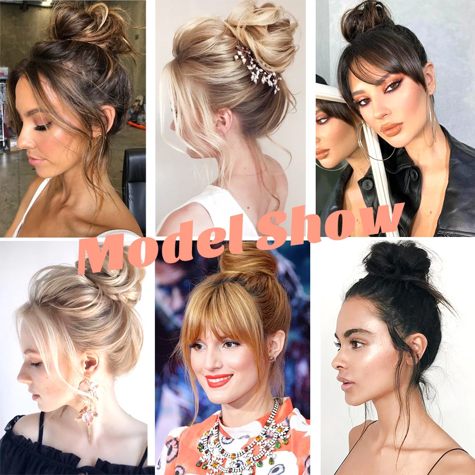 LM Synthetic Clip-on Hair Bun Elastic Band Hair Messy Chignon Extension Scrunchie Hairpiece For Women and Kids