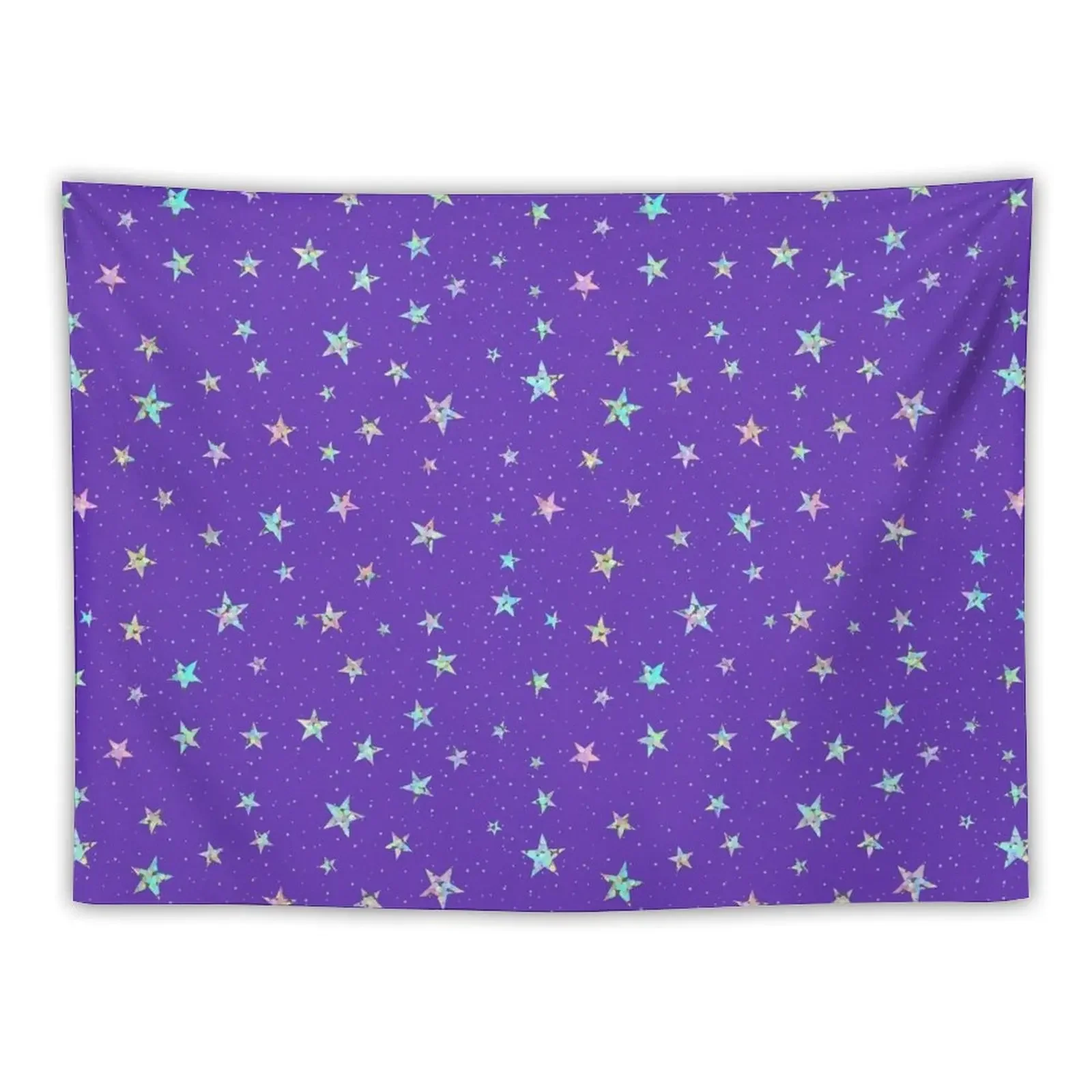 

Rainbow Holographic Iridescent Star Confetti Glitter Pattern (Purple) Tapestry Wall Hangings Decoration Tapestry