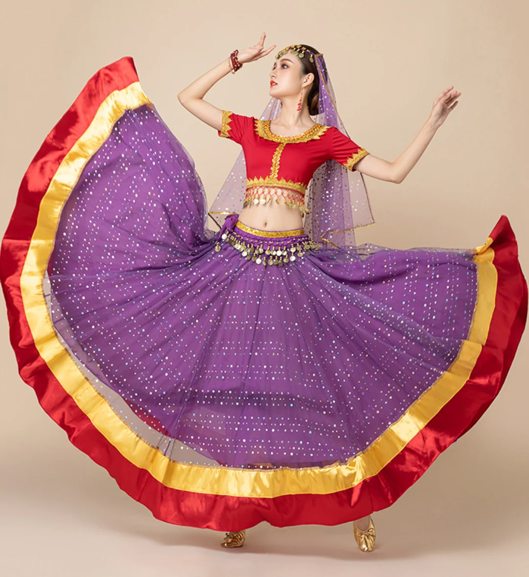 

Костюм для Хэллоуина 2026: Аладдин, Принцесса Жасмин, экзотический костюм для восточных танцев, женский комплект для выступлений в западном стиле