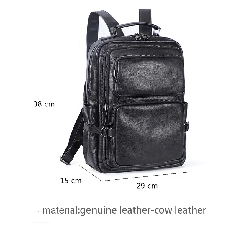 New Casual Daypacks Cowhide Laptop Backpacks Large Capacity Backpack Outdoor Travel Men\'s Bag Genuine Leather Bags For Man