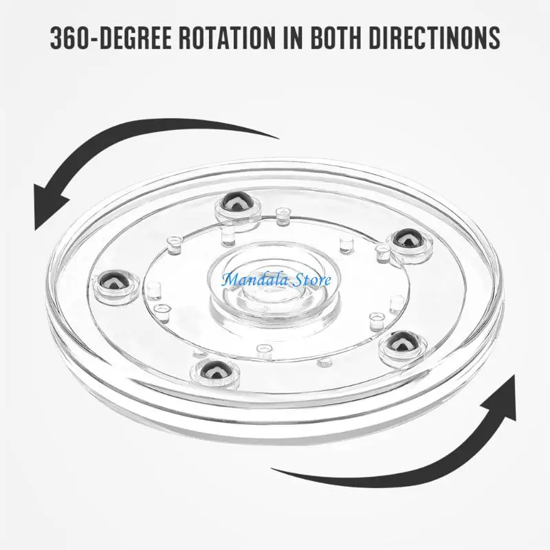 

U2JC 360 Degree Rotating Tray for Kitchen Storage Ball Bearing Turntable Acrylic Display Stand Multifunction Accessory